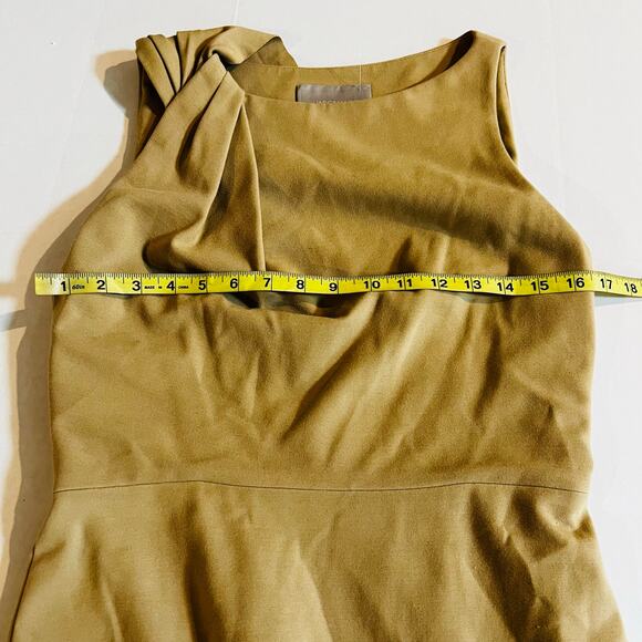 Jason Wu Sleeveless Draped Detail Sheath Dress Size 10 Tan - Picture 6 of 8